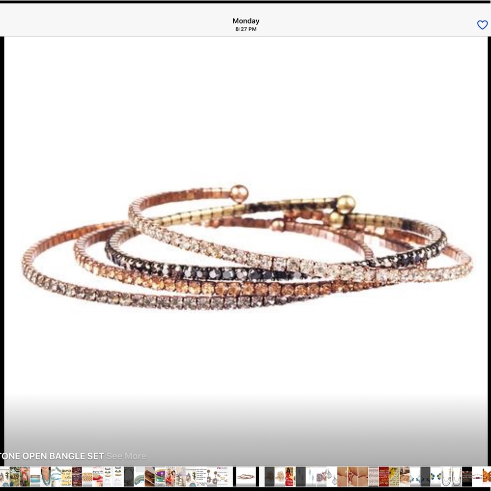 🌸ISO🌸 C&I Petite Rhinestone Bangles Bracelets - Picture 3 of 9